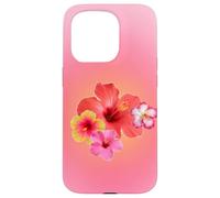 Carino Rosa Aura Ibisco Hawaiian Flower Summer Gradient Custodia per iPhone 15 Pro