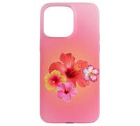 Carino Rosa Aura Ibisco Hawaiian Flower Summer Gradient Custodia per iPhone 15 Pro Max