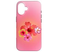 Carino Rosa Aura Ibisco Hawaiian Flower Summer Gradient Custodia per iPhone 16