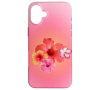 Carino Rosa Aura Ibisco Hawaiian Flower Summer Gradient Custodia per iPhone 16 Plus