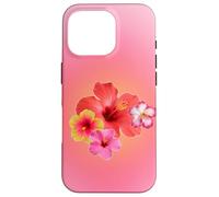 Carino Rosa Aura Ibisco Hawaiian Flower Summer Gradient Custodia per iPhone 16 Pro