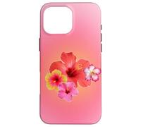 Carino Rosa Aura Ibisco Hawaiian Flower Summer Gradient Custodia per iPhone 16 Pro Max