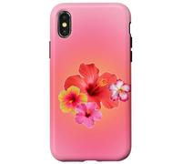 Carino Rosa Aura Ibisco Hawaiian Flower Summer Gradient Custodia per iPhone X/XS
