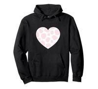 Carino Rosa Chiaro Bianco Mucca Animale Modello Minimalista Felpa con Cappuccio