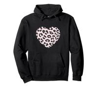 Carino Rosa Chiaro Nero Leopard Modello Animale Minimalista Felpa con Cappuccio