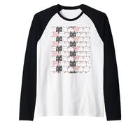 Carino Rosa Chubby Cat Friends Maglia con Maniche Raglan