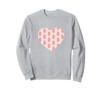 Carino rosa fragola frutta modello Love grafica minimalista Felpa