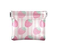 Carino Rosa Fragole di Modo Delle Donne In Pelle Moneta Borsa Impermeabile Trucco Periodo Bag per Le Donne monedero de Tela para Mujer