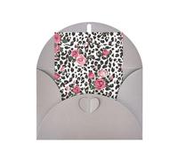 Carino Rosa Mix Leopard Pattern Stampa Bianco Perla Carta Auguri, Biglietti Verticali Disegni, Buste Per Ringraziamento, Inviti