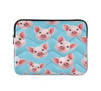 Carino Rosa Orecchie Di Maiale Blu Borse Per Computer Portatili, Imbottito 15.6 Pollice Laptop Sleeve per Donne Uomini