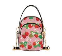 Carino rosso fragole rosa trapuntato borse per le donne trendy cassa del telefono Crossbody per le donne