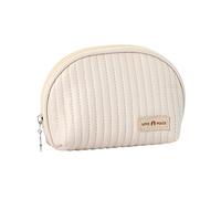 Carino Sacchetto di Trucco Mini Sacchetto Cosmetico per le Donne Piccolo Trapuntato Beauty Bag Handy Zipper Pouch Vqt96, Beige, Taglia unica