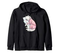 Carino Samoiedo Cane Dormire in Pigiama Bedtime Art Felpa con Cappuccio