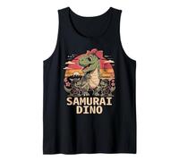 Carino Samurai Trex Kawaii Dino Chibi Dinosauro Giapponese Canotta