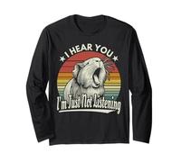 Carino Sbadiglio Guinea Pig I Hear You I'm Just Not Listening Retro Maglia a Manica
