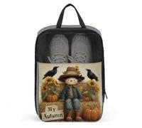 Carino Scarecrow My Autumn Sunflowers Crows Borsa per scarpe da viaggio per uso quotidiano Anti-polvere Portascarpe da golf