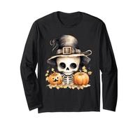 Carino Scheletro Strega Cappello Autunno zucche Maglia a Manica