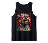 Carino Schnauzer con Cuore Occhiali Rosa San Valentino Cane Canotta