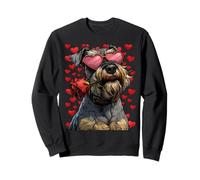 Carino Schnauzer con Cuore Occhiali Rosa San Valentino Cane Felpa