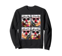 Carino Schnauzer con Occhiali da Sole Clown Cani Kidcore Halloween Felpa