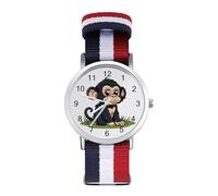 Carino scimmia personalizzato orologi al quarzo numeri arabi orologio da polso con cinturino regolabile per uomo donna, Stile:, regular, MHXYZHW