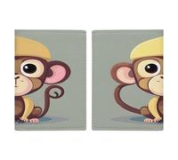 Carino Scimmia Porta Passaporto Ultra Sottile PU Pelle Viaggio Documenti Organizer Compatto Premium Internazionale US Passaporto Protector Cover per Donne Uomini