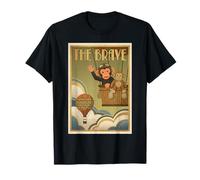 Carino Scimmia Punch Baby The Brave Vintage Mongolfiera Maglietta