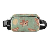 Carino Scimmia Verde Donne Fanny Pack Impermeabile Grande Hip Belt Bag Carino Marsupio per le Donne, Carino Scimmia Verde, 8 x 5.3 x 2.3 inch, Simpatico e divertente