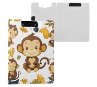 Carino Scimmie Appunti Pieghevole con Storage Due Clip Metallo Portapenne Clip Board con Coperchio Appunti Raccoglitore Casa Ricette Storage
