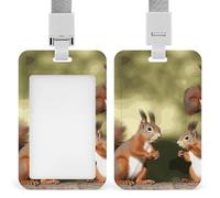Carino scoiattoli porta badge scorrevole porta badge verticale protezione badge per cordino impermeabile porta etichette nome custodia per carta per dottore, insegnante, infermiera