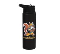 Carino scoiattolo che gioca a calcio Stainless Steel Insulated Water Bottle
