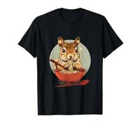 Carino Scoiattolo Mangiare Ramen Anime Artwork Japanese Noodles Maglietta