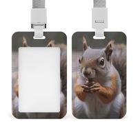 Carino scoiattolo porta badge scorrevole porta badge verticale protezione badge per cordino impermeabile porta etichette nome tasca per medico insegnante infermiera