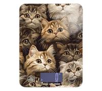 Carino Scottish Fold Cats Brown Bilancia portatile per alimenti digitale 5 kg/5 g, scala in grammi e once con 4 unità per la preparazione dei pasti per la perdita di peso (batterie non incluse)