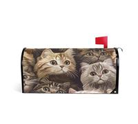 Carino Scottish Fold Cats Brown Decorative mailbox avvolge magnetico per San Valentino unico giorno di San Patrizio cassetta postale copre dimensioni standard Caja de correos