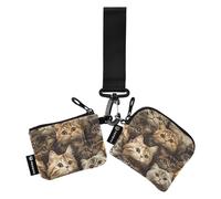 Carino Scottish Fold Cats Brown Donne Money Organizers Slim Portable ID Card Holder Protector con cinturino da polso per uso quotidiano 2 Pz de crédito para Hombre