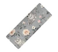 Carino Scottish Fold Cats Grigio stampato yoga mat pieghevole in gomma naturale antiscivolo, con copertura per borsa da yoga tapete para ejercicio 180,3 x 66 cm per gli uomini