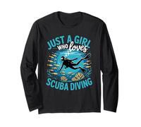 Carino Scuba Diver Girl Who Loves Diving Womens Dive Team Maglia a Manica