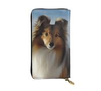 carino shetland dog portafoglio per uomo donna borsa lunga pochette in pelle grande borsa da viaggio porta telefono porta carte di credito porta soldi con cerniera portafogli in pelle regalo