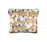 Carino Shiba Inu Animal Squeeze Coin Purse Pouch Change Holder PU Leather Mini Portafoglio portamonete tasca per donne ragazze uomini