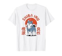 Carino Shiba Inu Cane Giapponese Stile Kawaii Maglietta