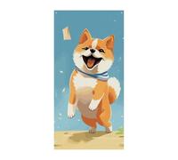 Carino Shiba Inu Copertura Porta Banner 90x180cm Festone Festone Stagionale Cartello di Benvenuto Decorazione Verticale Porta Appeso Per Portico Ingresso Giardino Decor