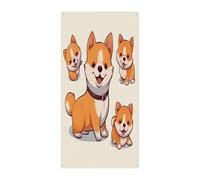 Carino Shiba Inu Dog Welcome Door Banner Cover Decorativo Appeso Sfondo Porta d'ingresso Decorazione Grande Divertente Sfondo Banner Decorazioni per Interni ed Esterni Party Decor 90x180cm