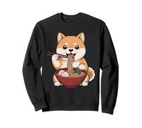 Carino Shiba Inu Mangiare Ramen Giapponese Kawaii Dog Noodles Felpa