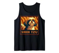 Carino Shih Tzu Cane Retro Ritratto Canotta