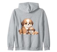 Carino Shih Tzu Mamma e Cucciolo Amante dei Cani Felpa con Cappuccio