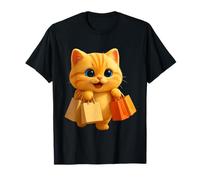 Carino Shopping Cat, Adorabile Animato Leone Il Gatto Maglietta