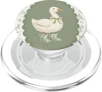 Carino Silly Goose Duck Lover Floral Cottagecore Verde Salvia PopSockets PopGrip per MagSafe