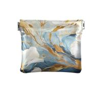 Carino sirena lettura libro cambiamento borsa uomo portamonete portamonete, Marmo Blu Oro con Flore, Taglia unica, Motivo: