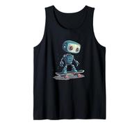 Carino Skater Robot con Skateboard Canotta